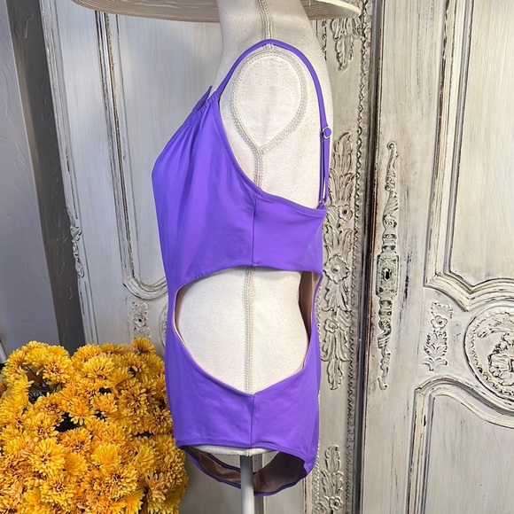 Shade & Shore Purple Cutout One Piece Swimsuit - Picture 6 of 11